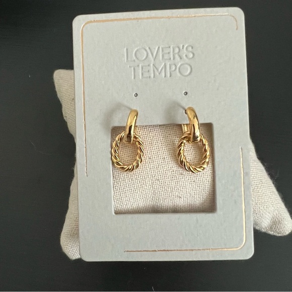 Lover’s Tempo Blanche Click Hoop Earrings, Gold NWT - Picture 4 of 4
